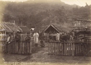 Dorfszene - Koroniti (Korinth) Wanganui River, 7. Mai 1885